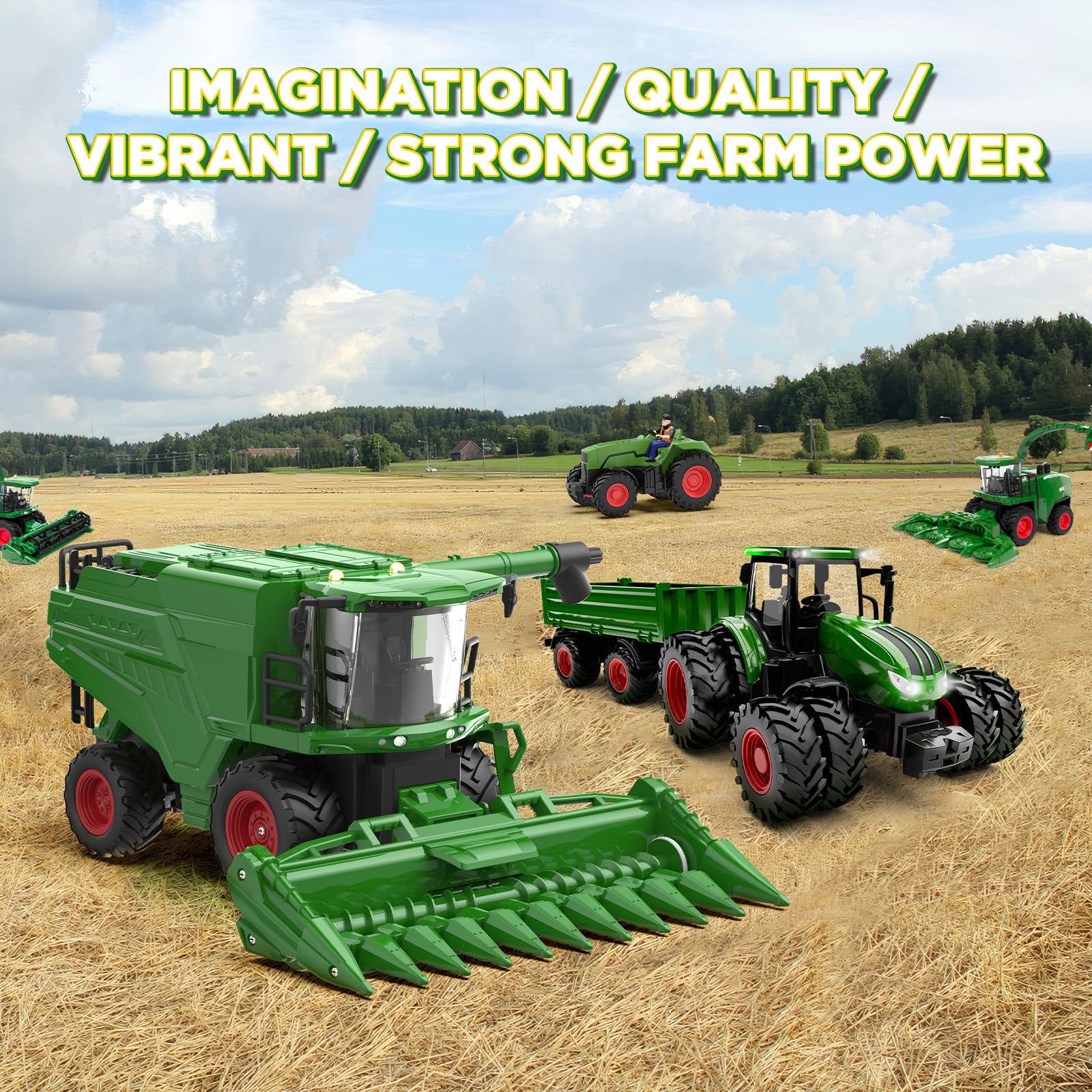 Foto 8 pulgar | Tractor Cosechador Combinado Con Control Remoto De Juguete Uarzt 2025 - Venta Internacional.