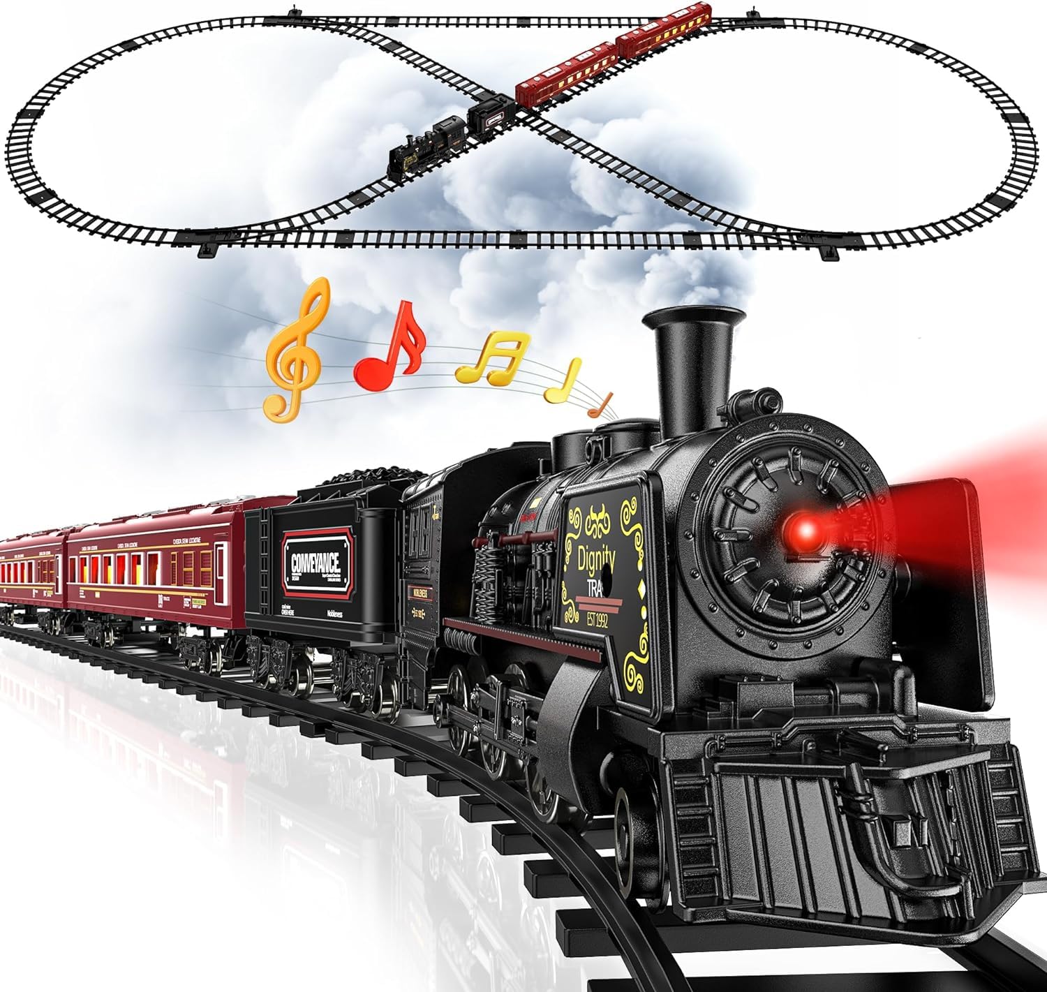 Set De Tren Hot Bee Con Rieles De Lujo Eléctrico Humo Y Luz - Venta Internacional