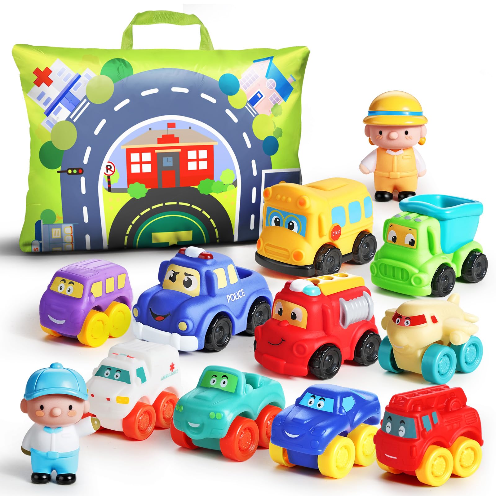Foto 2 pulgar | Juego De Juguetes Para Coche Alasou, 12 Piezas De Goma Blanda Para 1 A 2 Años Con Juego - Venta Internacional.