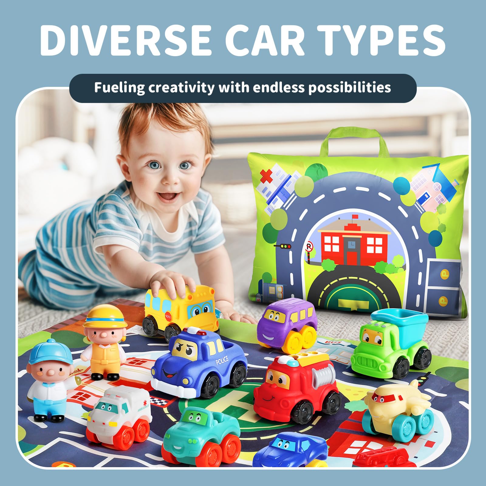 Foto 3 pulgar | Juego De Juguetes Para Coche Alasou, 12 Piezas De Goma Blanda Para 1 A 2 Años Con Juego - Venta Internacional.