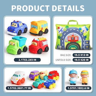 Foto 6 | Juego De Juguetes Para Coche Alasou, 12 Piezas De Goma Blanda Para 1 A 2 Años Con Juego - Venta Internacional.