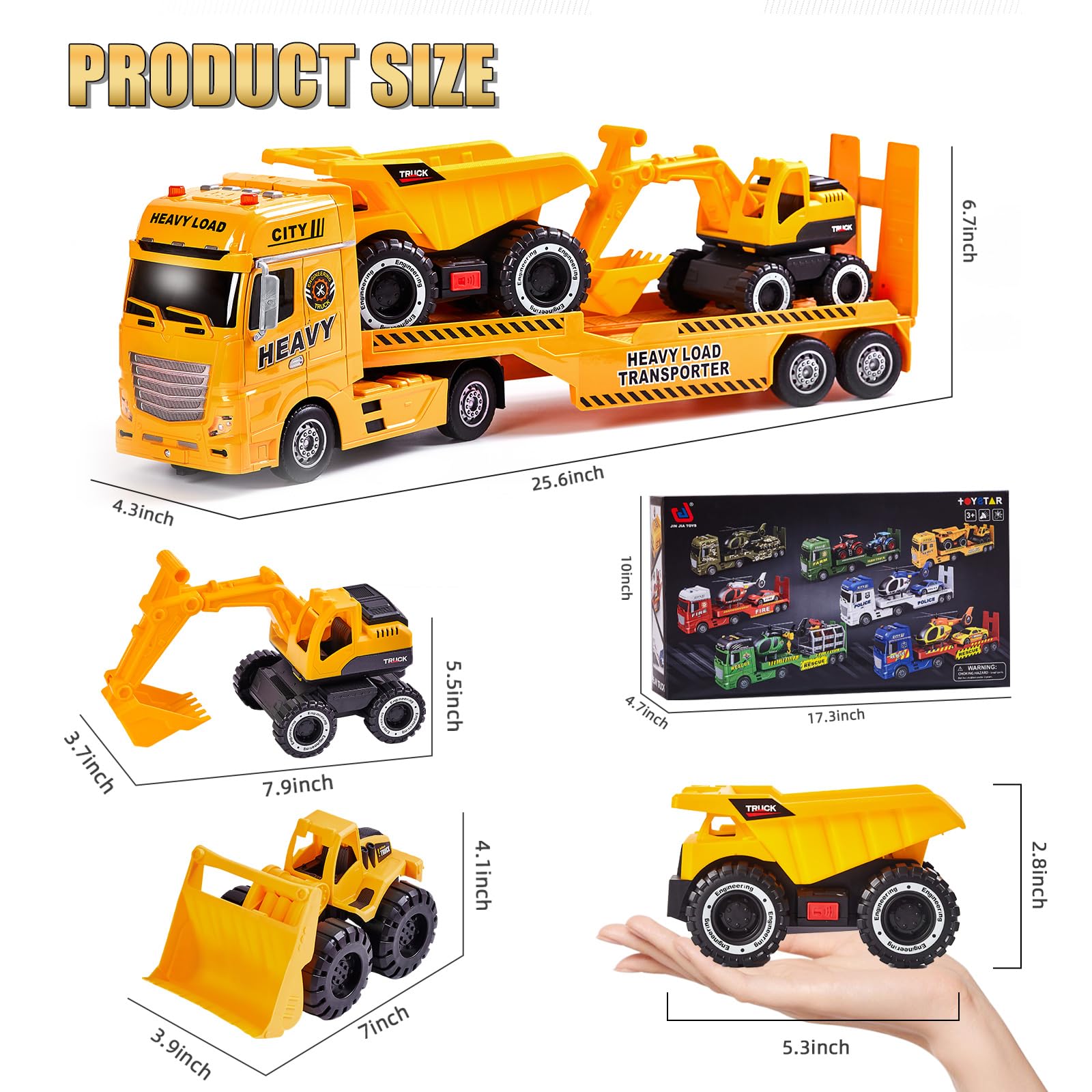 Foto 5 pulgar | Camión De Construcción De Juguete Zhfuys 4 En 1 Para Niños Mayores De 3 Años - Venta Internacional.