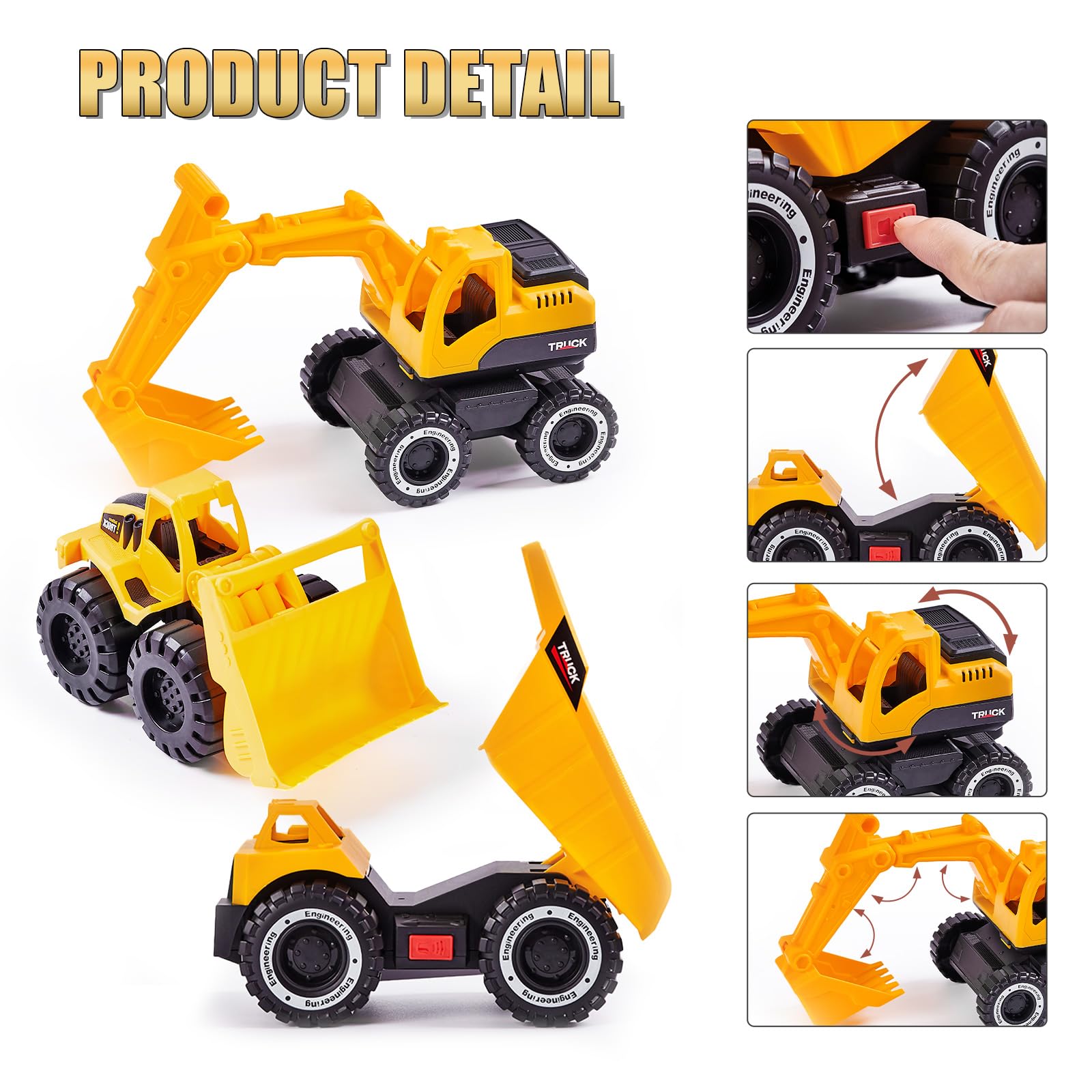 Foto 6 pulgar | Camión De Construcción De Juguete Zhfuys 4 En 1 Para Niños Mayores De 3 Años - Venta Internacional.