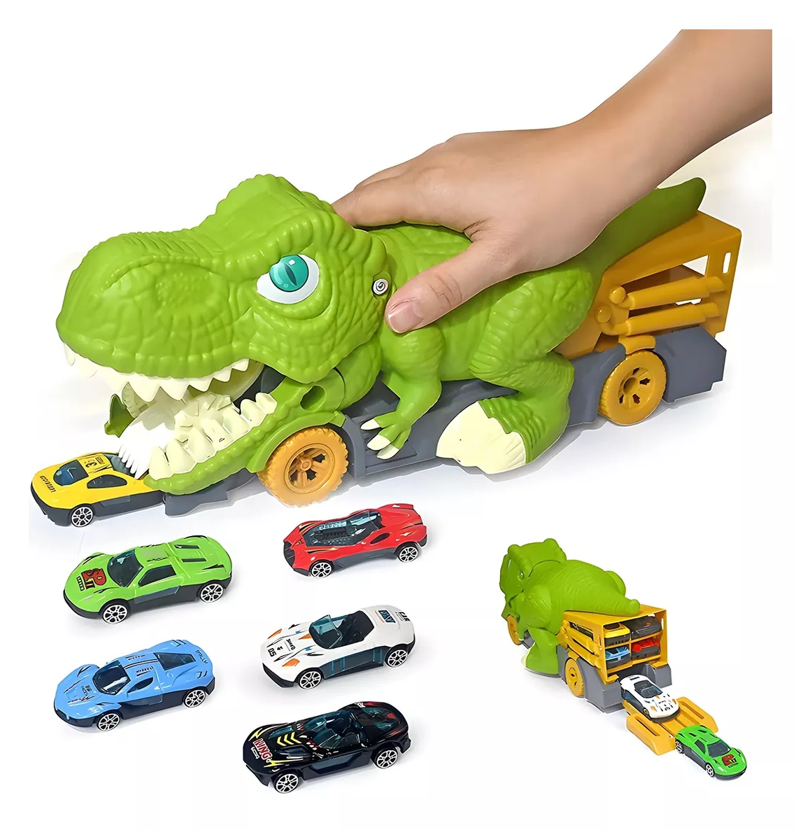 Foto 4 pulgar | Juguete De Camión Transportador Dinosaurio Vehículo Vere 7 En 1 Multicolor
