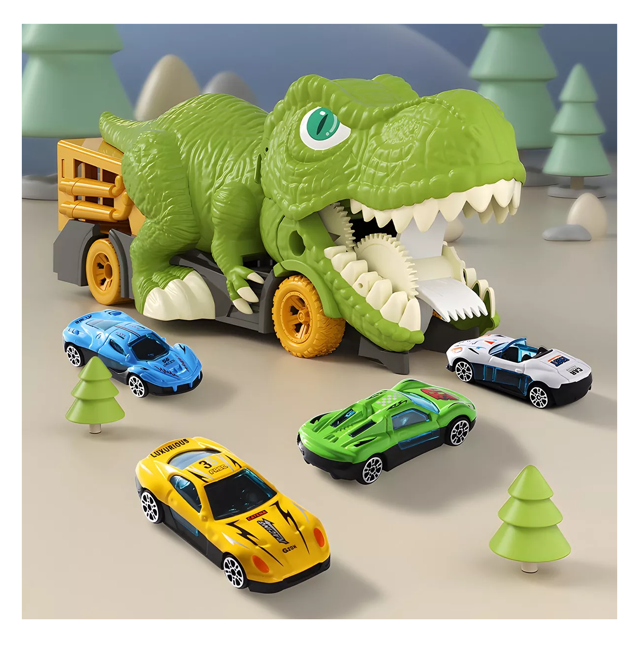 Foto 5 pulgar | Juguete De Camión Transportador Dinosaurio Vehículo Vere 7 En 1 Multicolor