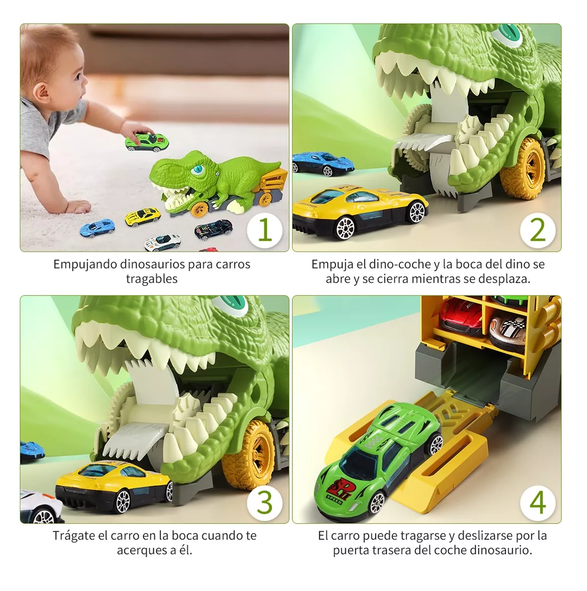 Foto 6 pulgar | Juguete De Camión Transportador Dinosaurio Vehículo Vere 7 En 1 Multicolor