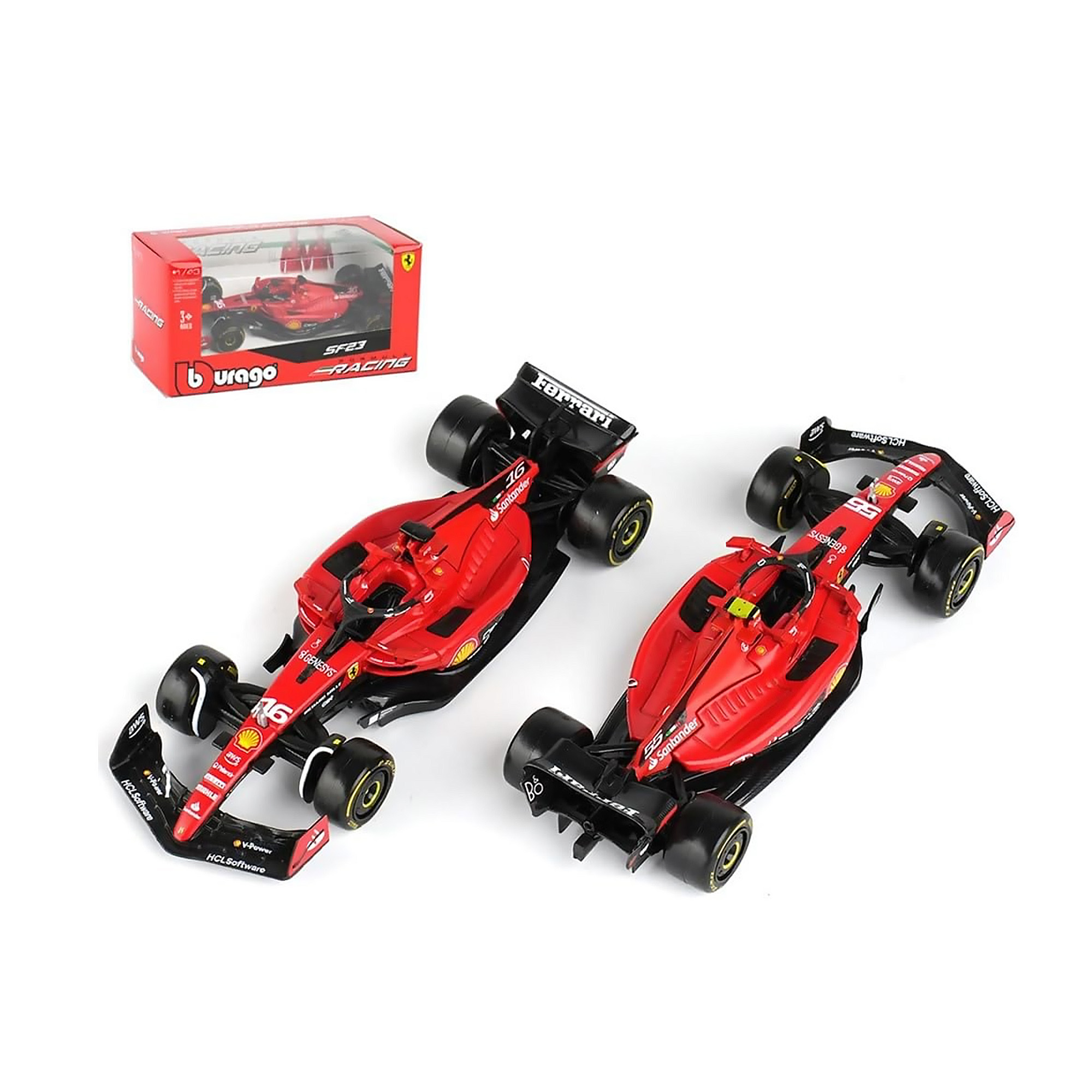 Foto 2 pulgar | Juguetes Burago Set 2 Maquetas Coche F1 Ferrari Racing Sf-23 (sainz Y Leclerc) 1:43