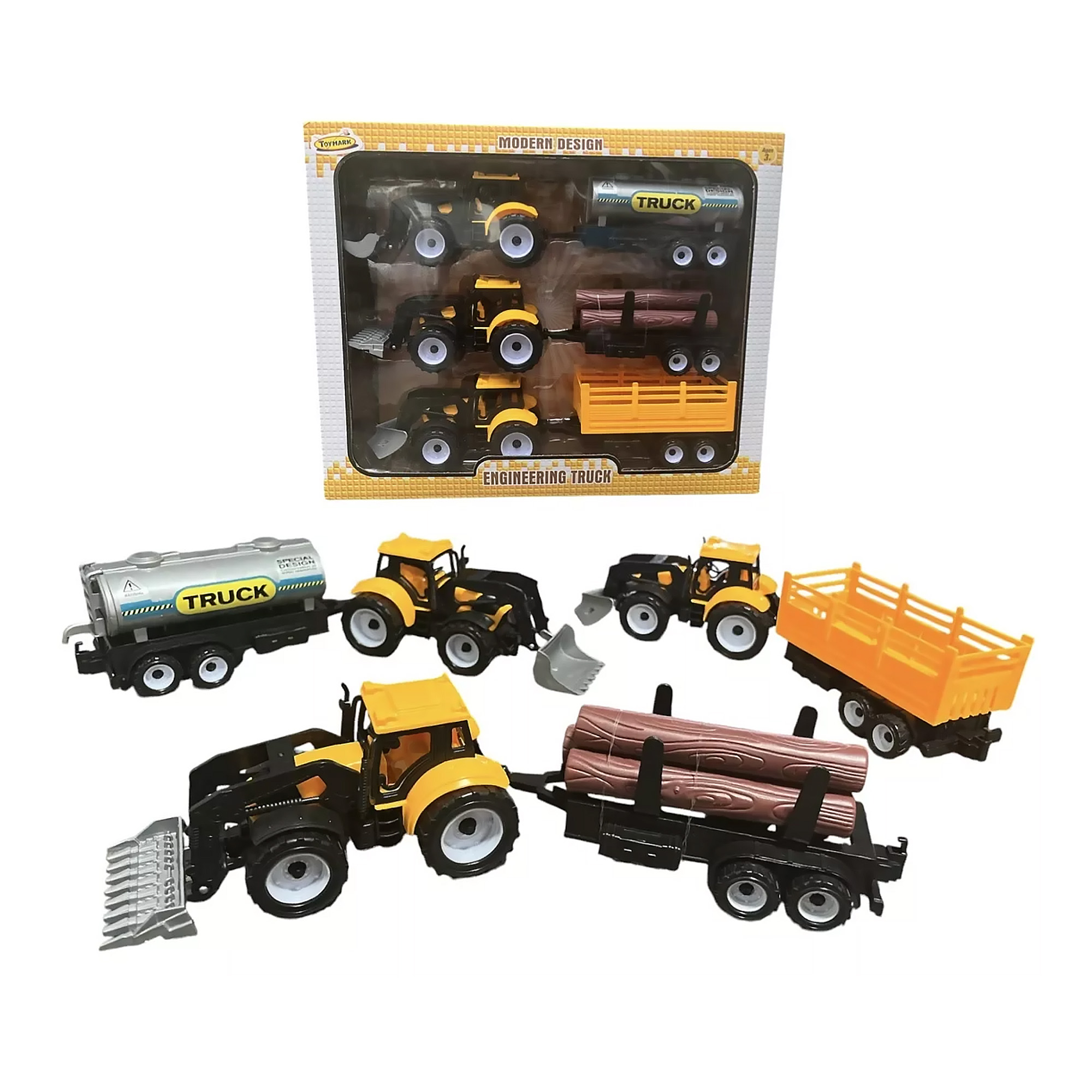 Set Camión Vehículos Tractores Construcción Truck Remolques