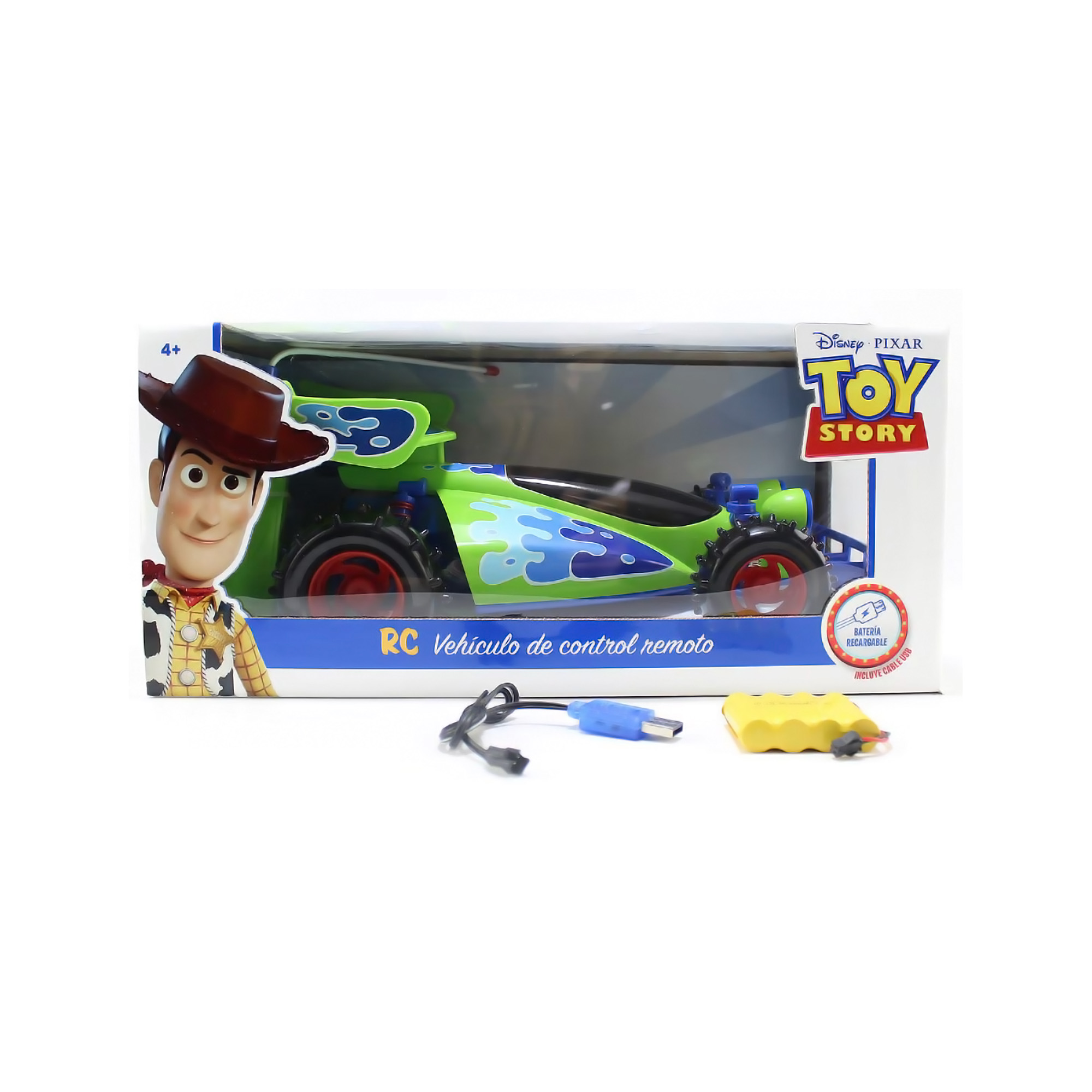 Carro Rc Toy Story 4 con Control Remoto 35 cm Disney Woody y Buzz
