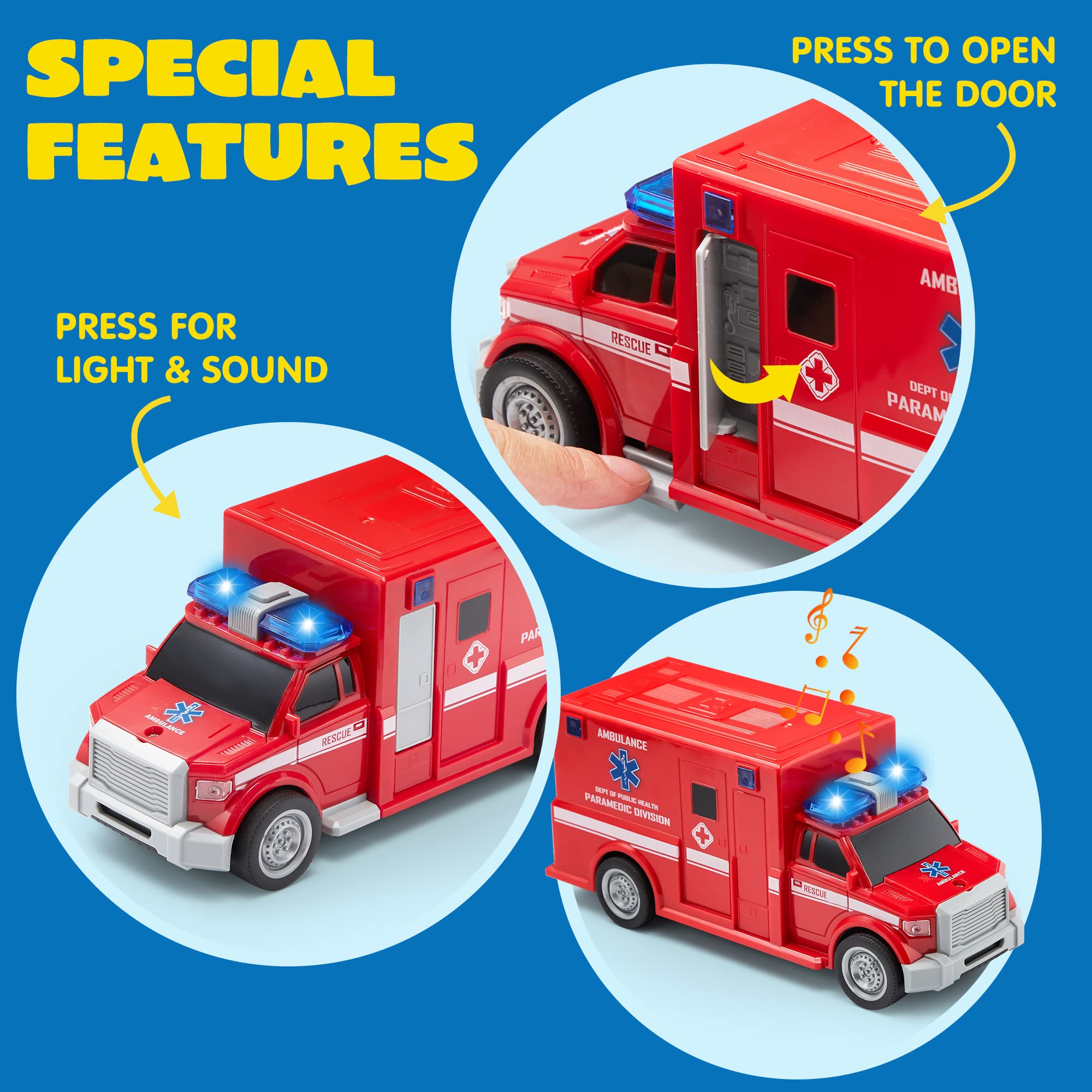 Foto 6 pulgar | Camión De Bomberos De Juguete Joyin Para Niños Pequeños Con Luces Y Sonidos - Venta Internacional.