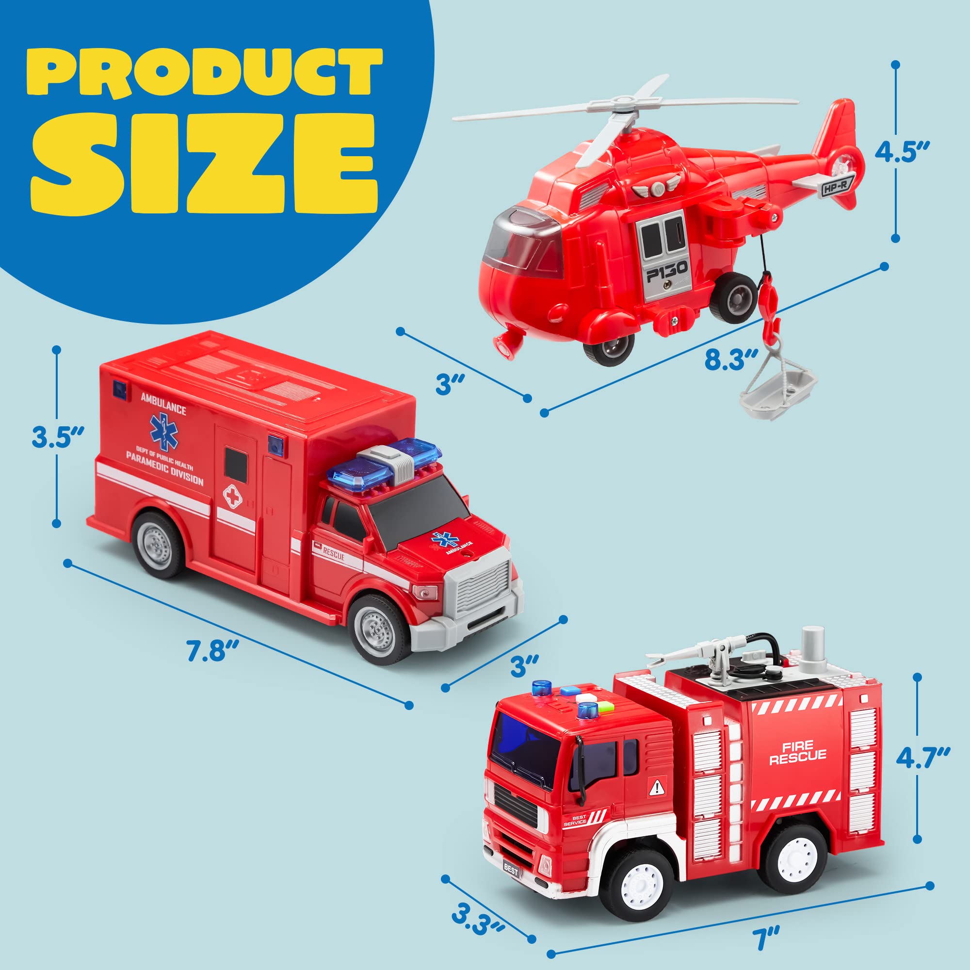Foto 7 pulgar | Camión De Bomberos De Juguete Joyin Para Niños Pequeños Con Luces Y Sonidos - Venta Internacional.