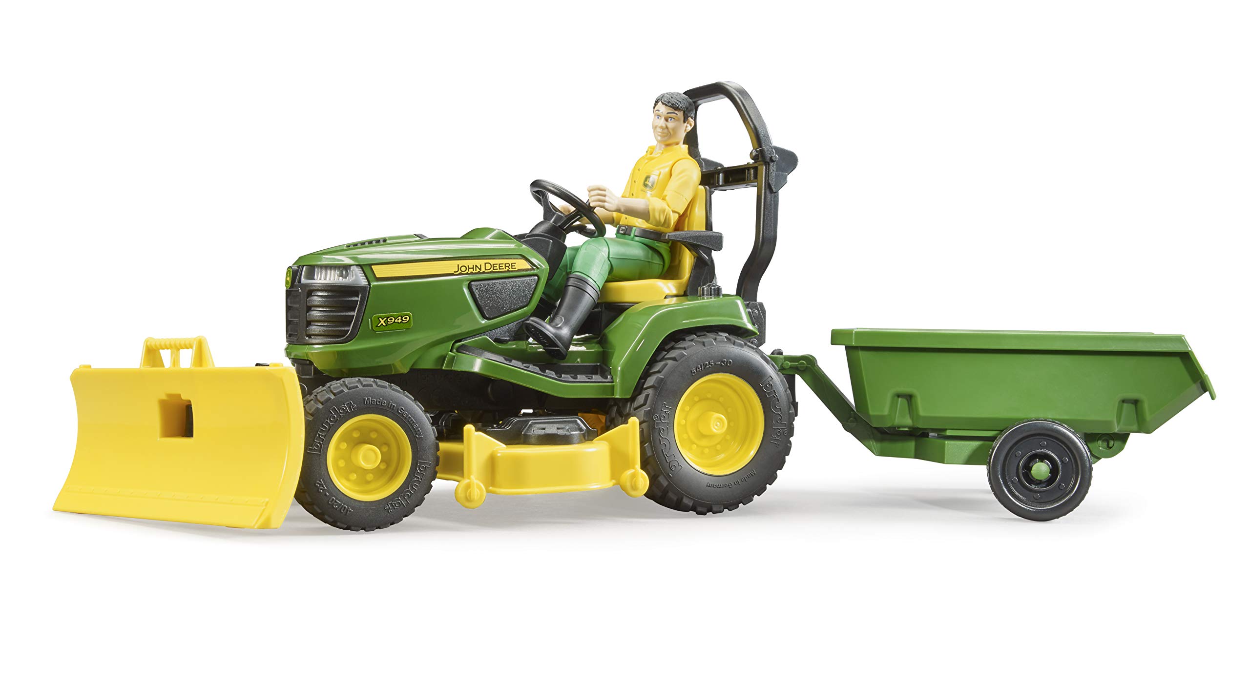 Foto 2 pulgar | Tractor Cortacésped John Deere Toy Bruder Bworld Con Remolque Y Jardinero - Venta Internacional.