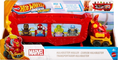 Foto 5 | Toy Hauler Hot Wheels Racerverse Marvel Hulkbuster 10 Coches - Venta Internacional.