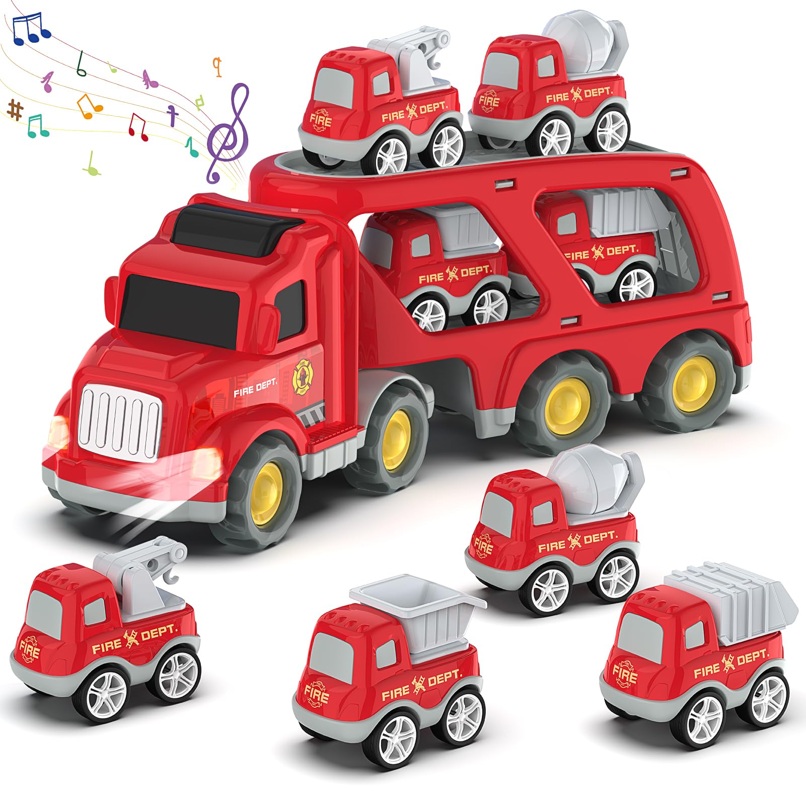 Camión De Transporte Veslier Toddler Con 4 Vehículos De Construcción - Venta Internacional.