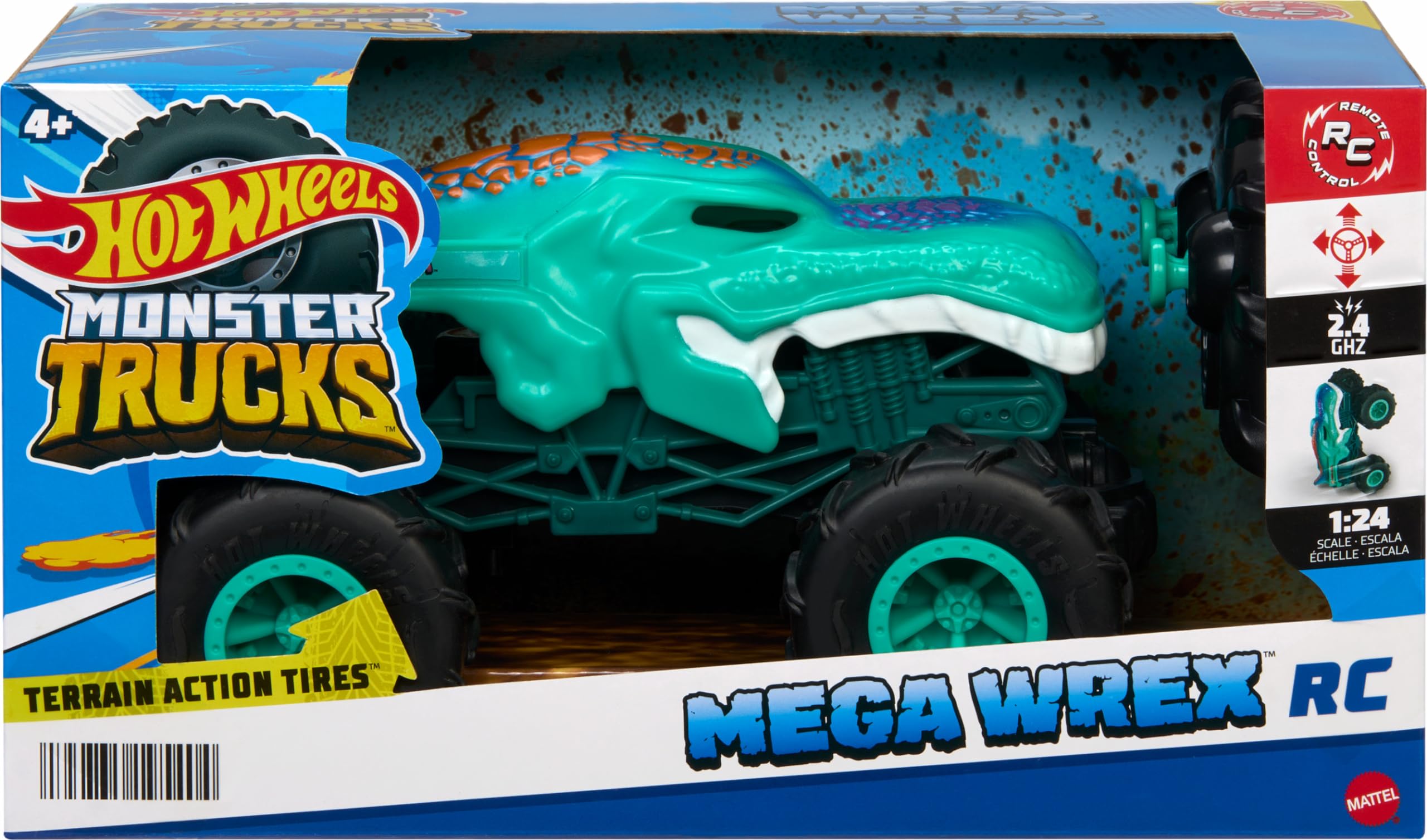 Foto 7 pulgar | Toy Rc Hot Wheels Monster Trucks Mega-wrex A Escala 1:24 - Venta Internacional.
