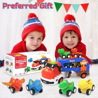 Foto 7 | Auto Toy Seveclotree Dinosaur Truck Con 4 Coches De Dinosaurio Para Niños De 2 A 7 Años - Venta Internacional.