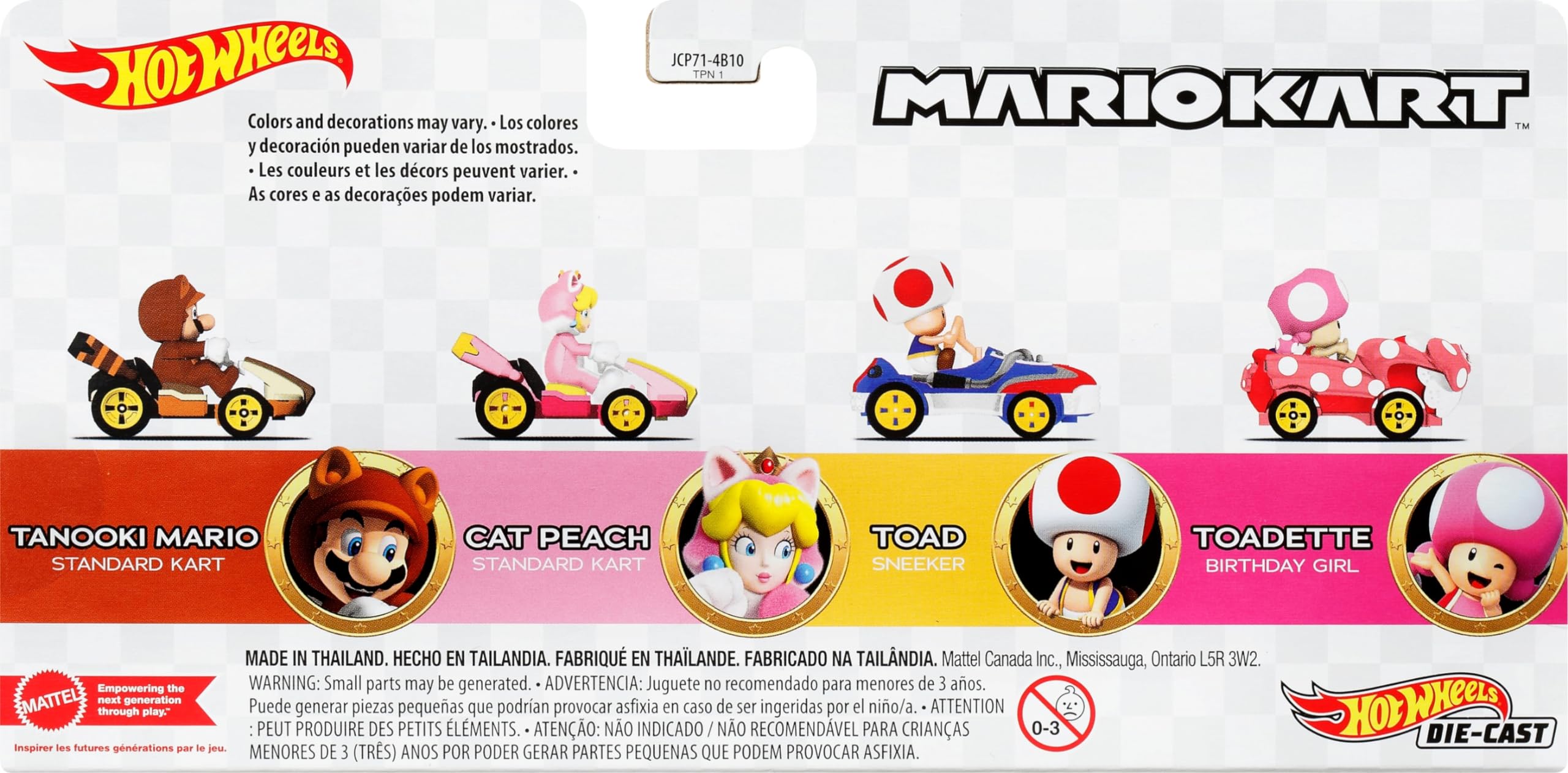 Foto 7 pulgar | Mario Kart De Toy Hot Wheels, Paquete De 4 Unidades Con Tanooki Mario, Cat Peach - Venta Internacional.