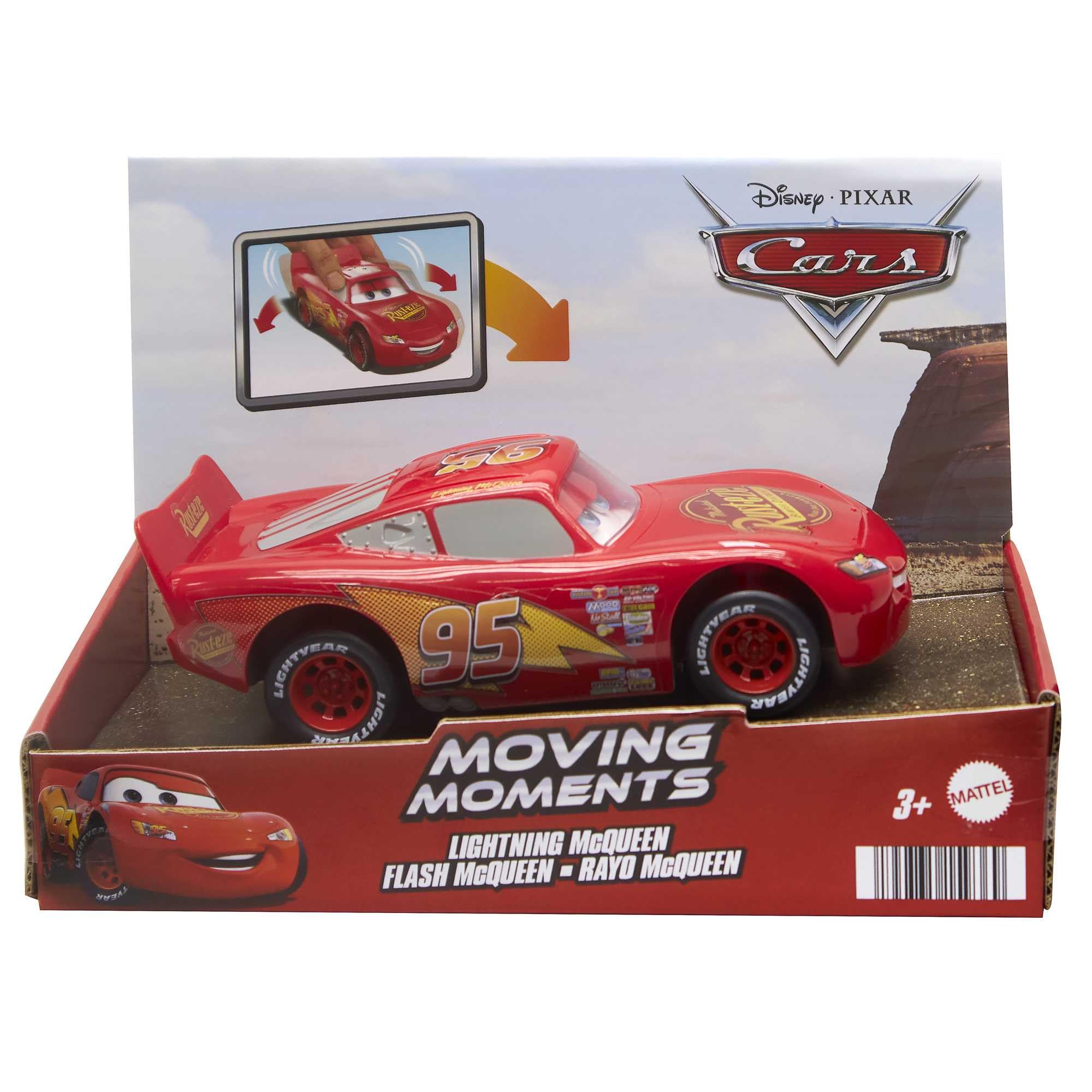 Foto 6 pulgar | Coche De Juguete Mattel Disney Pixar Cars Moving Moments Lightning Mcqueen - Venta Internacional.