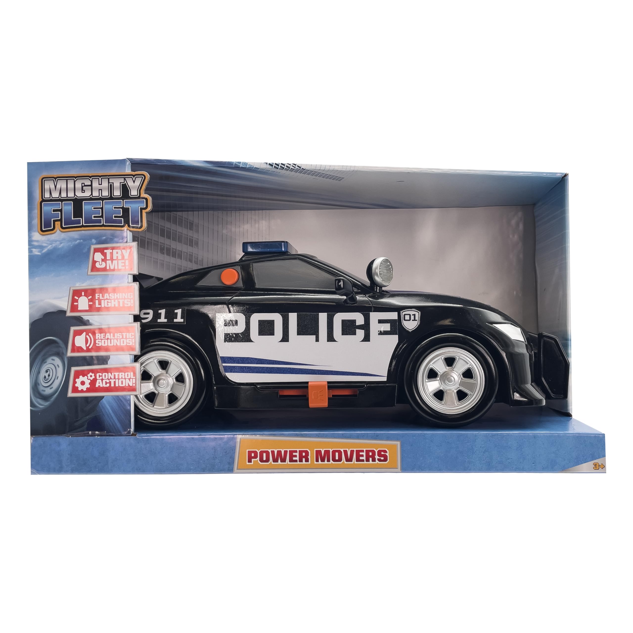 Foto 5 pulgar | Coche De Policía De Juguete Mighty Fleet Power Movers 15 Con Luces Y Sonidos - Venta Internacional.