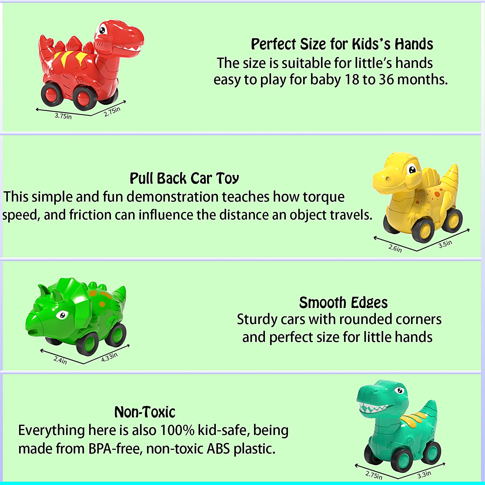 Foto 5 | Camión De Transporte De Coches De Juguete Veslier Dinosaur Con 4 Coches Retráctiles - Venta Internacional.