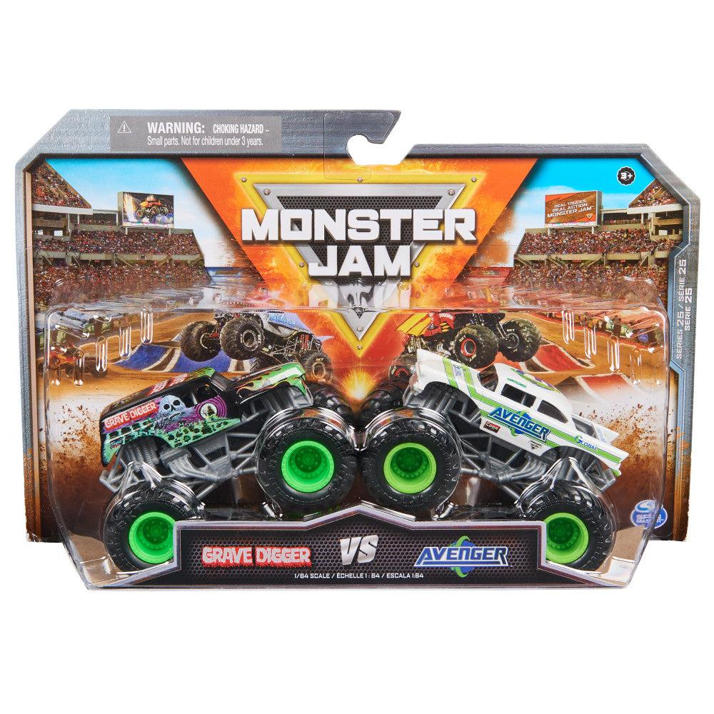 Foto 2 pulgar | Monster Jam: Gravedigger Vs Avenger Escala 1/64 2 Pack