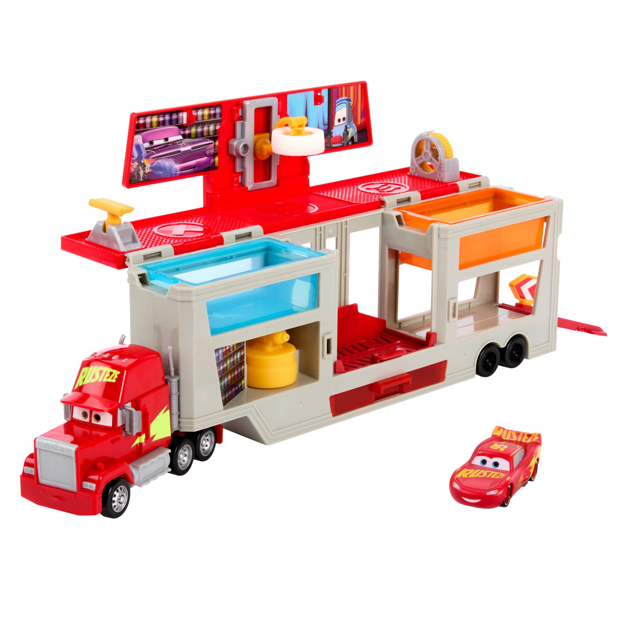 Foto 2 pulgar | Playset Mattel Disney Pixar Cars Transformando Camiones Y Automóviles - Venta Internacional.