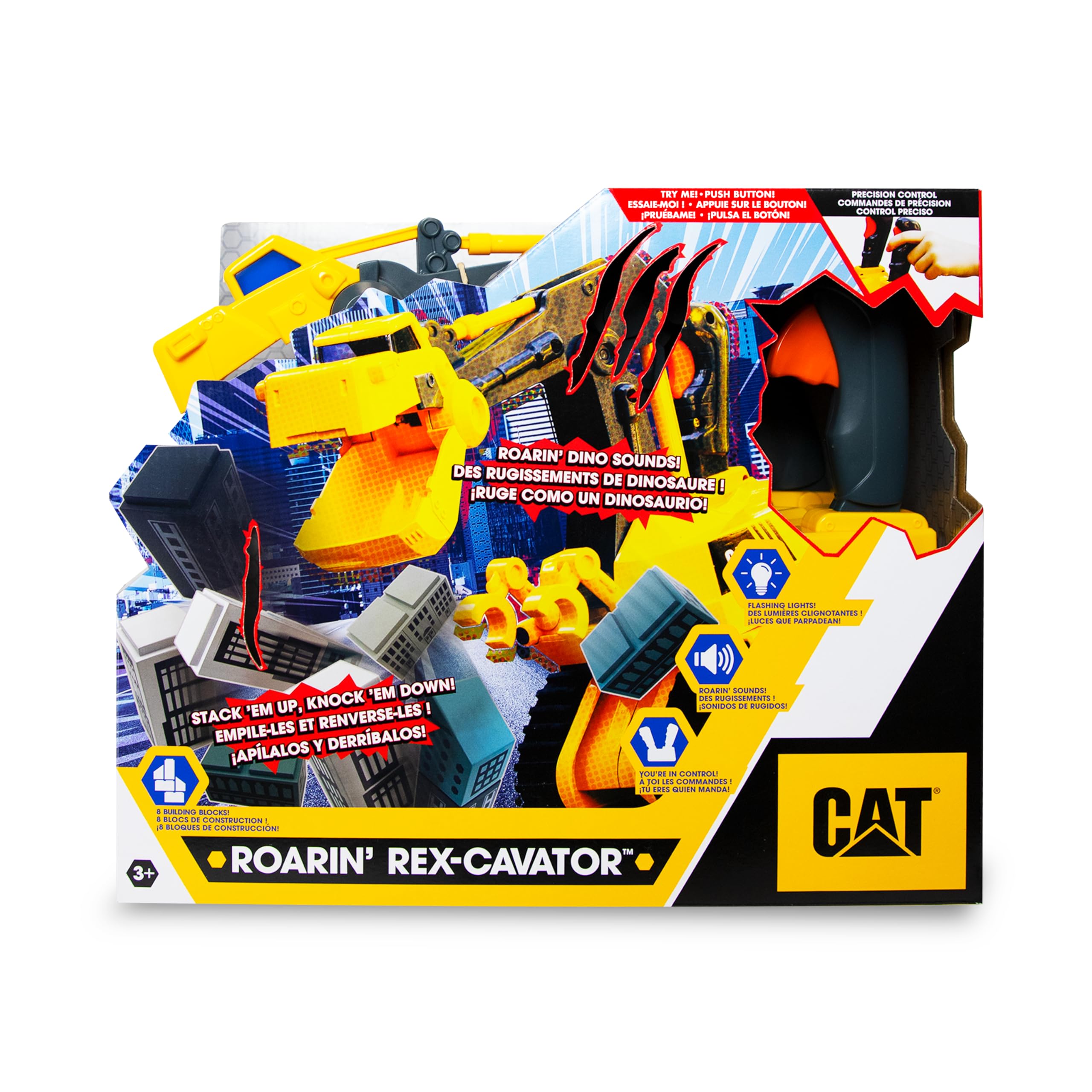 Foto 7 pulgar | Excavadora De Juguete Cat Roaring Rex-cavator Con Luz Y Sonido Durante Más De 3 Años - Venta Internacional.