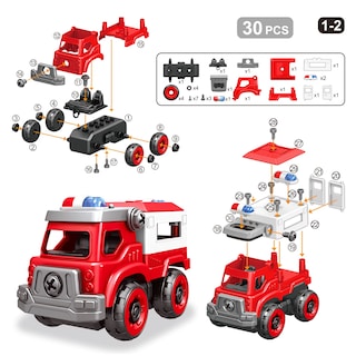 Foto 3 | Camión de Juguete Take Apart Toys 4 en 1 con Taladro Eléctrico para Niños - Venta Internacional
