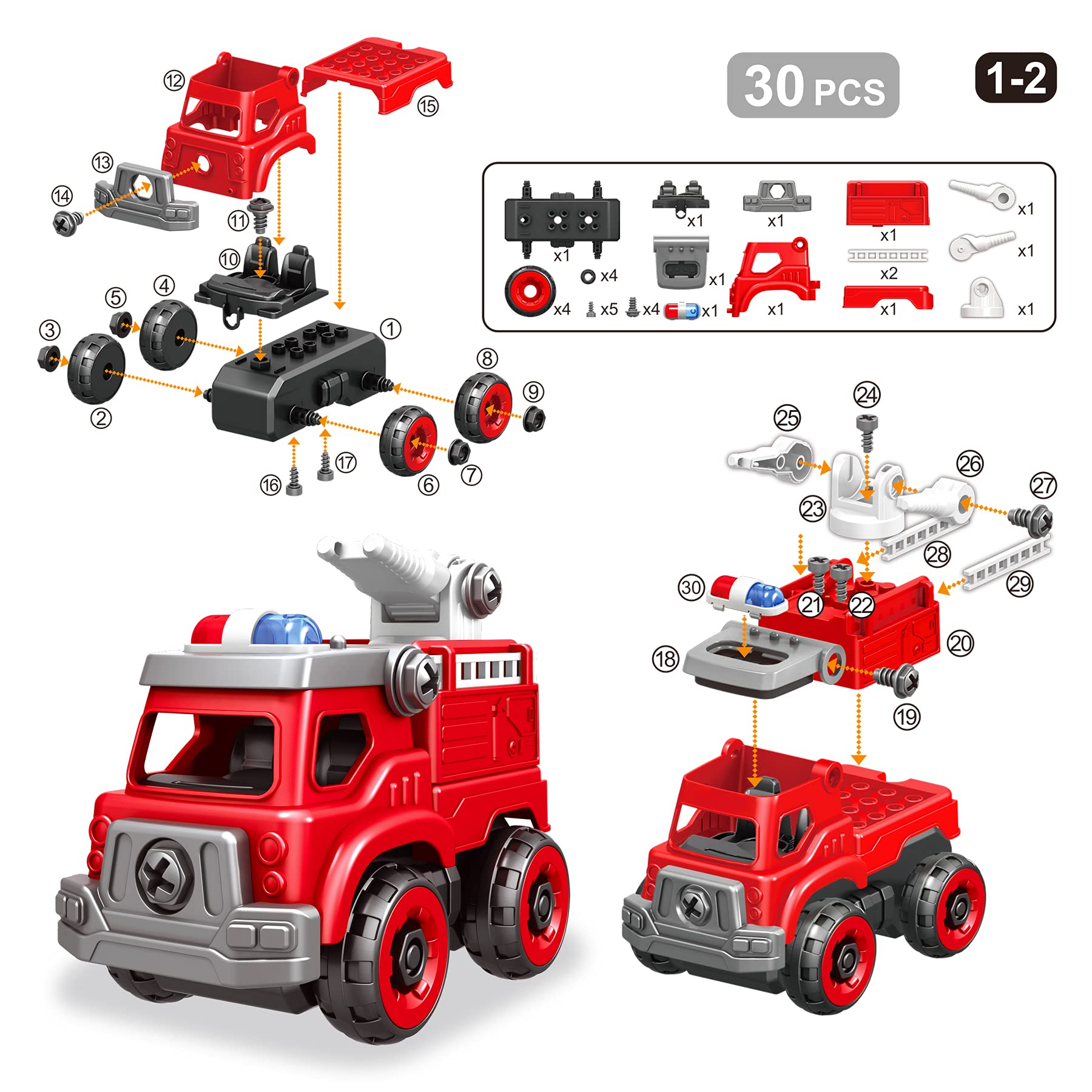 Foto 5 pulgar | Camión de Juguete Take Apart Toys 4 en 1 con Taladro Eléctrico para Niños - Venta Internacional