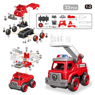 Foto 6 | Camión de Juguete Take Apart Toys 4 en 1 con Taladro Eléctrico para Niños - Venta Internacional