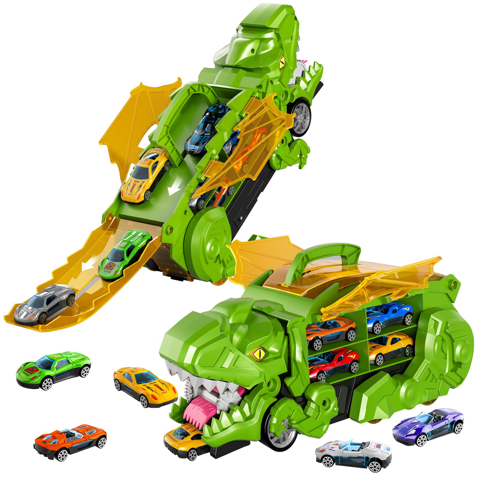 Foto 3 pulgar | Camión Transportador de Dinosaurios con 10 Coches Fundidos a Presión para Niños de 3 a 6 Años - Venta Internacional
