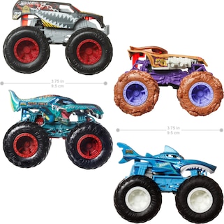 Foto 5 | Set Toy Monster Trucks Hot Wheels Fang Frenzy 1:64 Paquete De 4 - Venta Internacional.