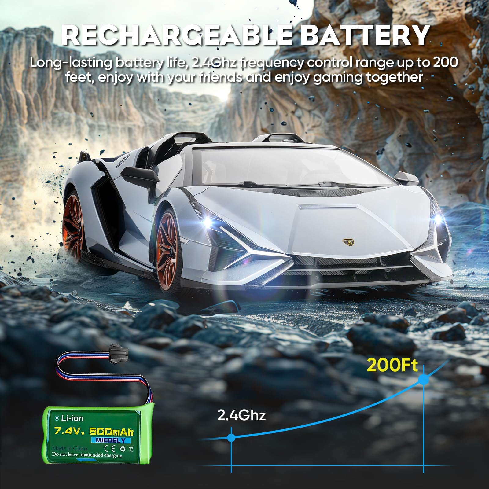 Foto 7 pulgar | Coche Teledirigido Miebely Lamborghini Sian A Escala 1:16 - Venta Internacional