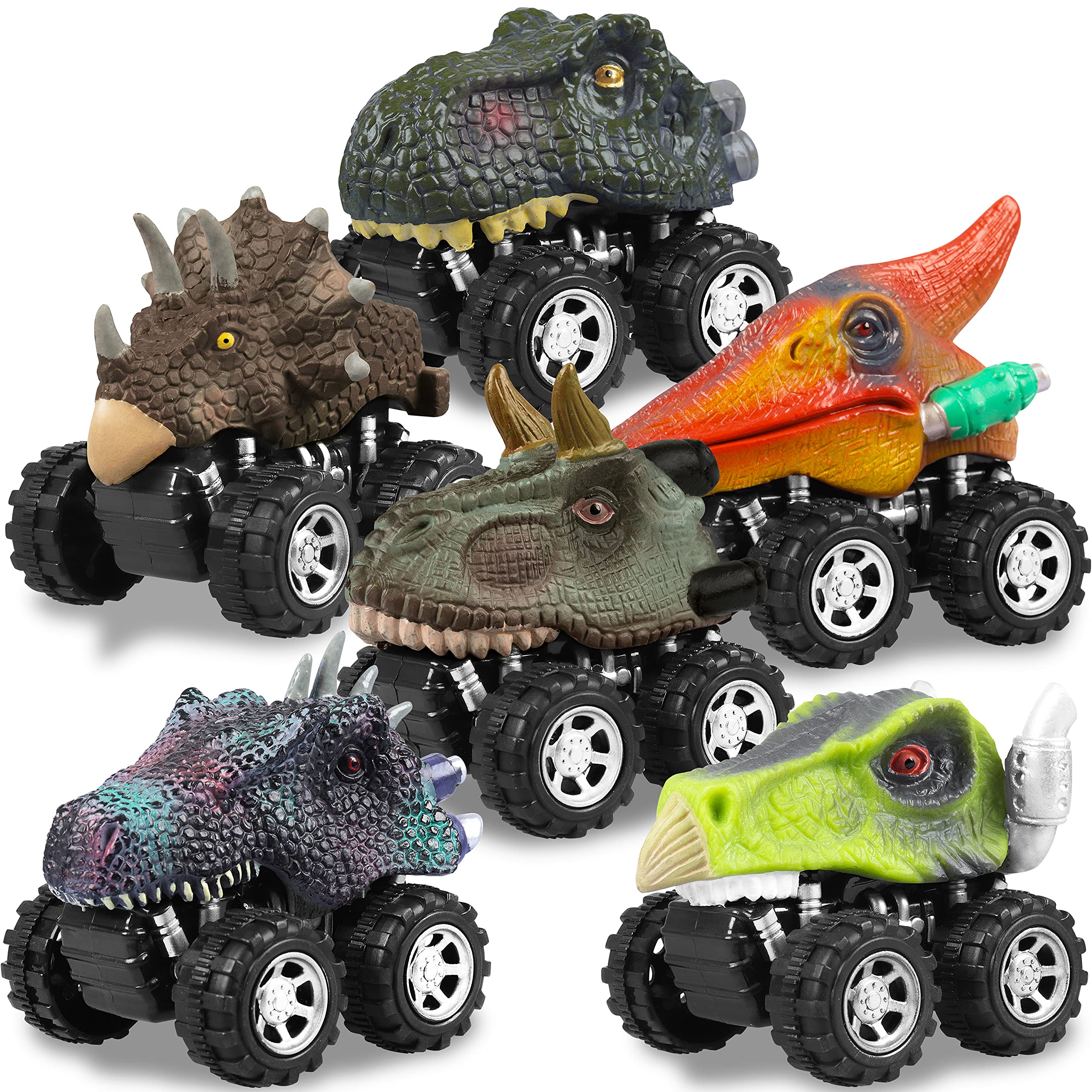 Foto 2 pulgar | Autos de Dinosaurios Pull Back Kkones Paquete de 6 para Niños de 3 a 6 Años - Venta Internacional