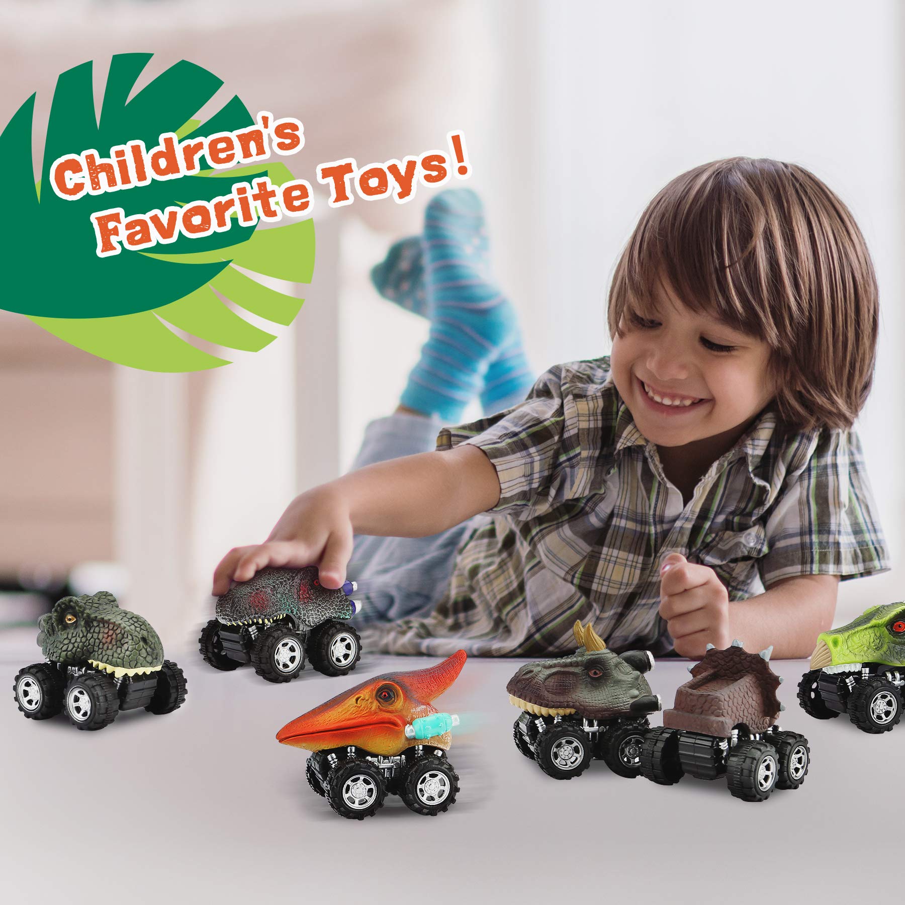 Foto 7 pulgar | Autos de Dinosaurios Pull Back Kkones Paquete de 6 para Niños de 3 a 6 Años - Venta Internacional