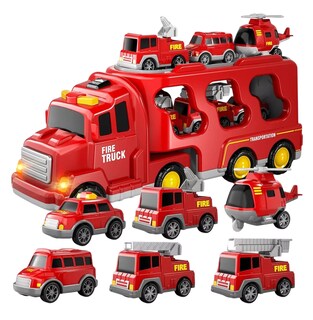 Foto 1 | Vehículo de Juguete Bomberos 7 en 1 con Juego de Mapas Rojo