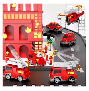 Foto 5 | Vehículo de Juguete Bomberos 7 en 1 con Juego de Mapas Rojo
