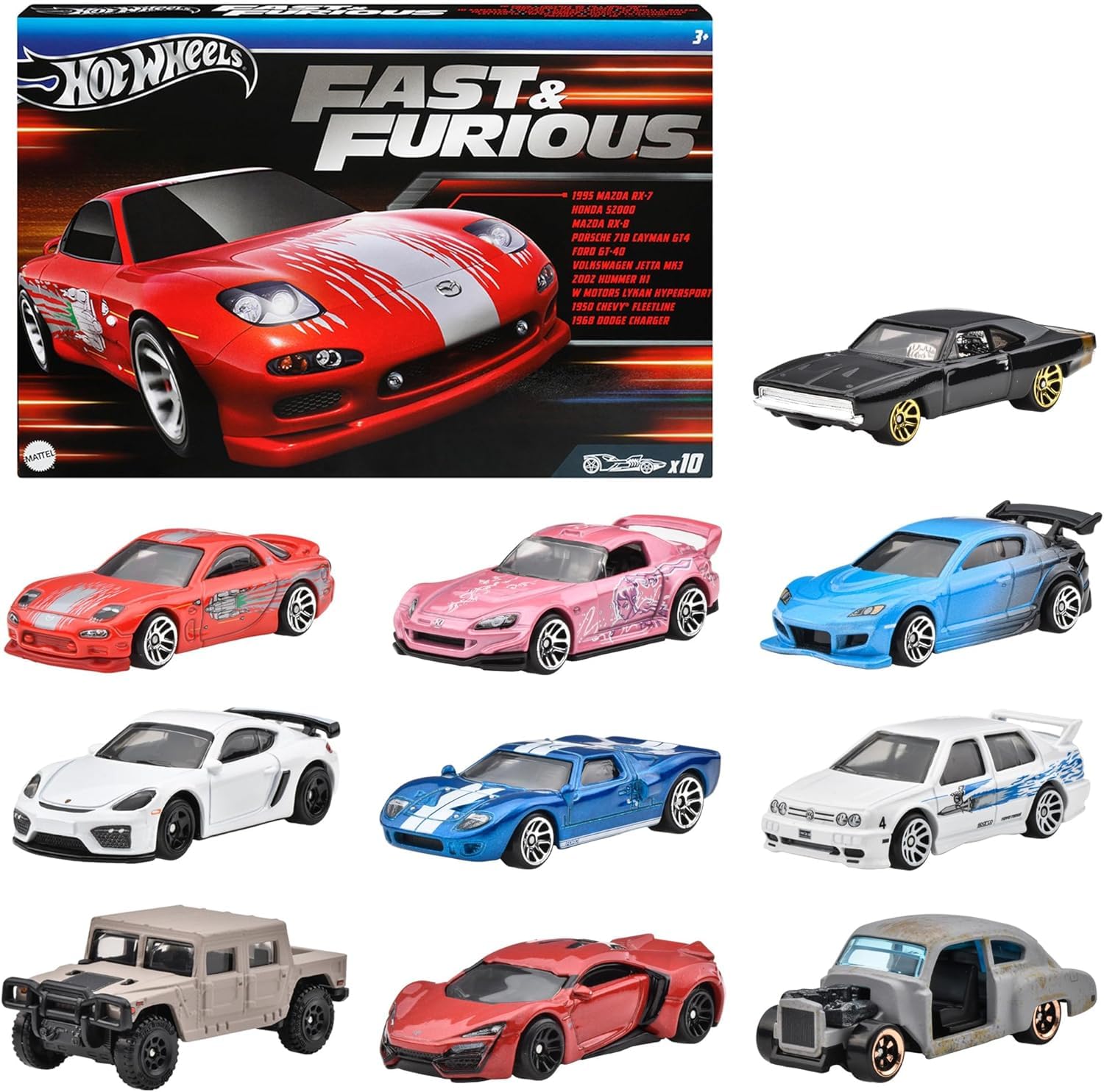 Foto 2 pulgar | Paquete De 10 Coches De Juguete Hot Wheels Hvx27 Fast And Furious - Venta Internacional.