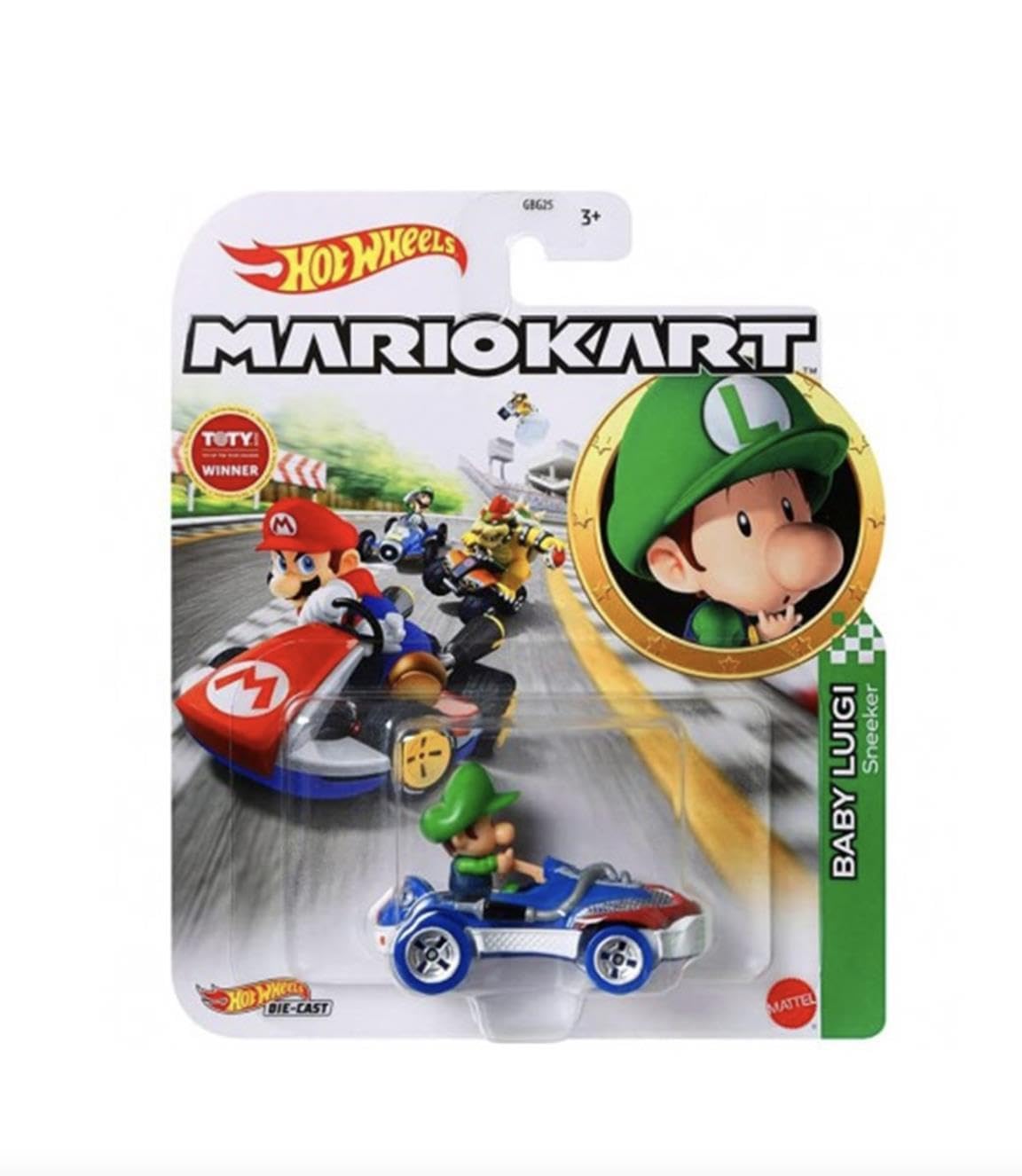 Foto 3 pulgar | Juguete Hot Wheels Mario Kart Baby Luigi Sneeker 1:64 Fundido A Presión - Venta Internacional.