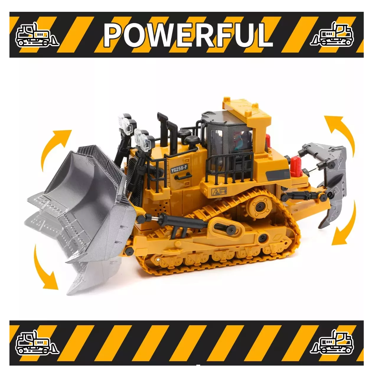 Foto 4 pulgar | Juguete Bulldozer de Aleación con Control Remoto de 9 Canales 2.4 ghz Amarillo