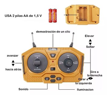 Foto 5 | Juguete Bulldozer de Aleación con Control Remoto de 9 Canales 2.4 ghz Amarillo