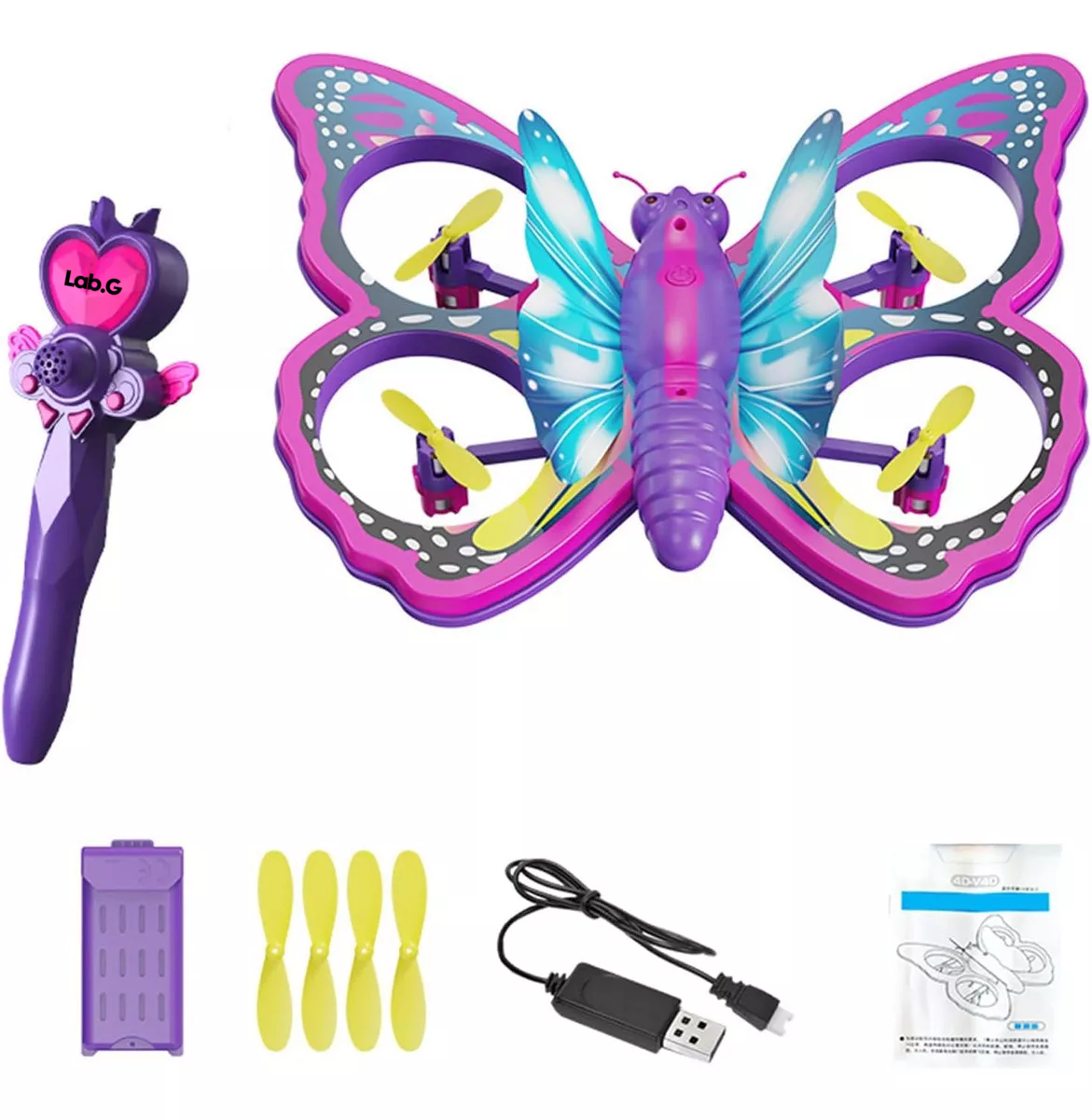 Foto 3 pulgar | Avión Carro Rc Mini Dron Mariposa Juguetes de Control Remoto Morado