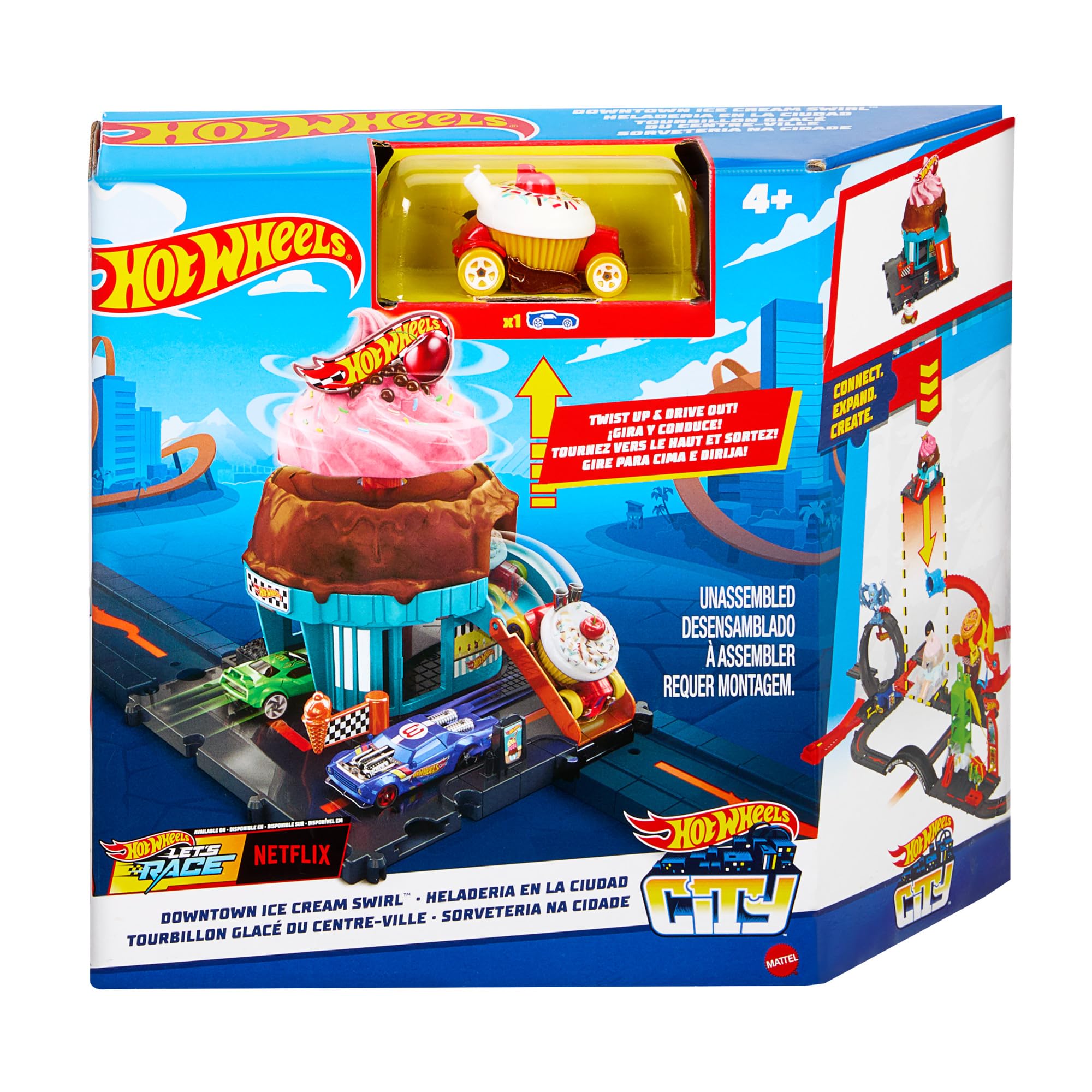 Foto 7 pulgar | Set De Helado En Espiral Toy Hot Wheels Htn77 City Downtown - Venta Internacional.