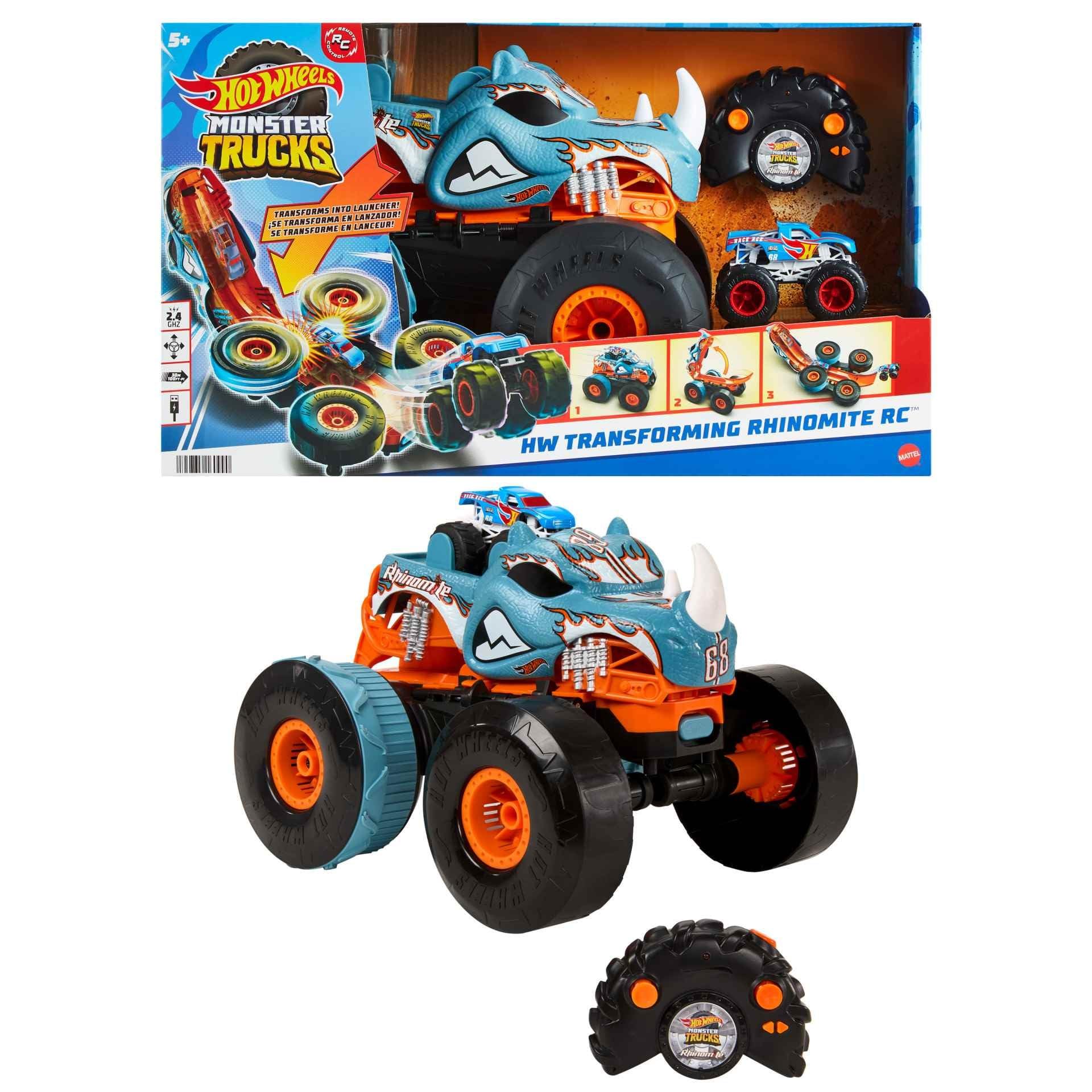 Foto 2 pulgar | Rc Toy Hot Wheels Monster Trucks Transforming Rhinomite - Venta Internacional.