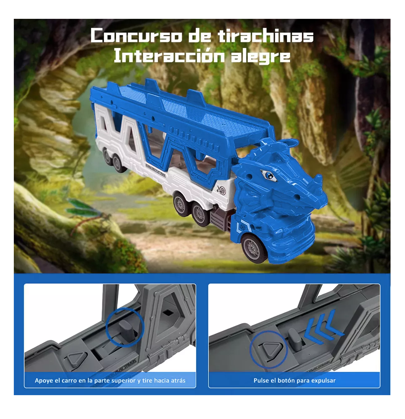 Foto 3 pulgar | Carros De Juguete De Dinosaurios Para Niños Tren 6 En 1 Azul