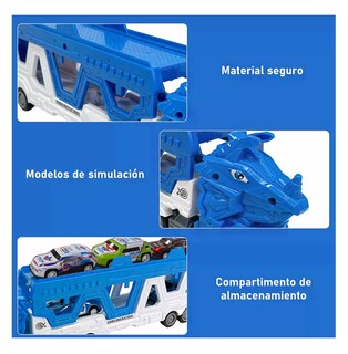 Foto 3 | Carros De Juguete De Dinosaurios Para Niños Tren 6 En 1 Azul