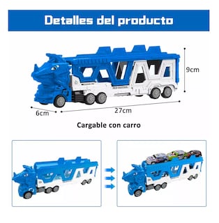 Foto 4 | Carros De Juguete De Dinosaurios Para Niños Tren 6 En 1 Azul
