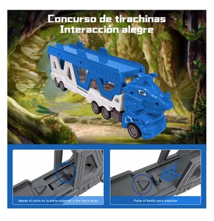 Foto 2 | Carros De Juguete De Dinosaurios Para Niños Tren 6 En 1 Azul