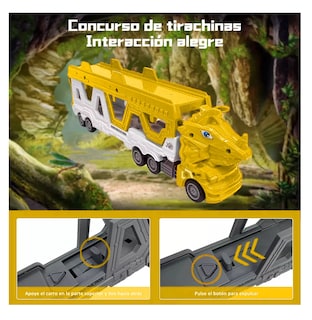 Foto 3 | Carros De Juguete De Dinosaurios Para Niños Tren 6 En 1 Amarillo