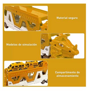 Foto 5 | Carros De Juguete De Dinosaurios Para Niños Tren 6 En 1 Amarillo